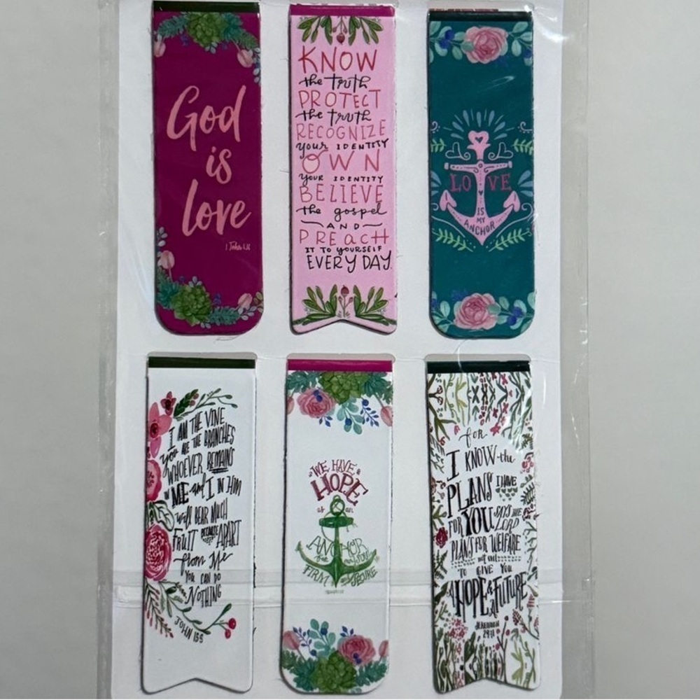 📚 Floral and Inspirational Magnetic Bookmarks 📚🤓 - Picture 4 of 5